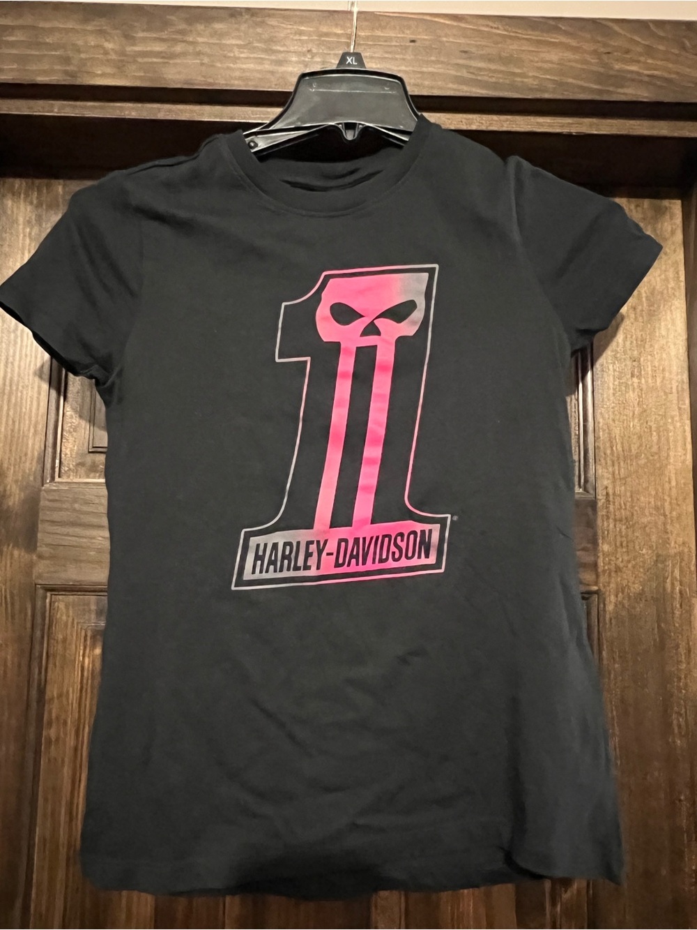 Harley-Davidson Black Tee with Pink Number Graphic